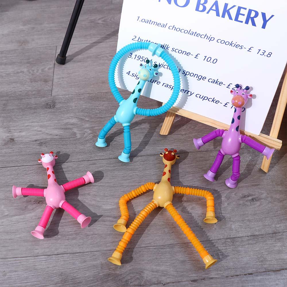 Giraffe Teleskopisk sugekopp Giraffe Dyre Sugekopp Leker Sensoriske Leker Giraffe Pop Tubes Leketøy