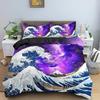 New 3D Print Big Wave Japanese Art Comfortable Duvet Quilt Cover Pillowcase Bedding Set Children Bedroom Decoration Home Textile