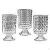 Modern Crystal Glass Vase Flower Arrangement Clear Dried Flowerpot for Centerpiece Home