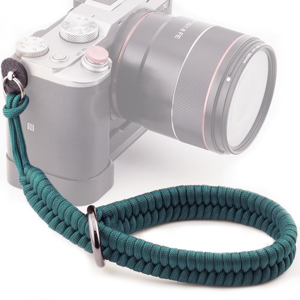 Camera Wrist Strap Paracord Camera Hand Strap Wrist Lanyard for DSLR or Mirrorless MID [Qiang Ni] - High-End Cameras, Black, (Turquoise)