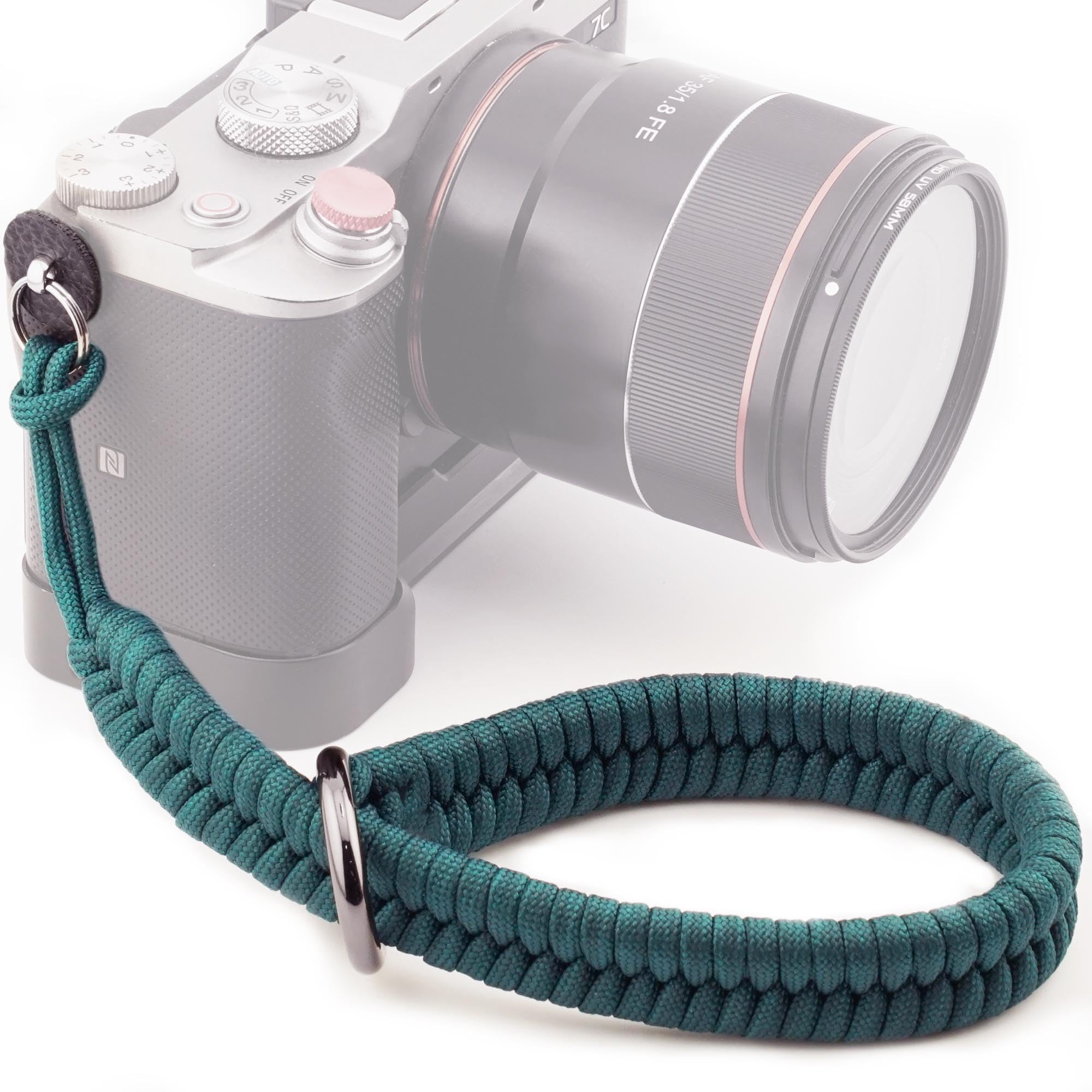 

Camera Wrist Strap Paracord Camera Hand Strap Wrist Lanyard for DSLR or Mirrorless MID [Qiang Ni] - High-End Cameras, Black, (Turquoise)