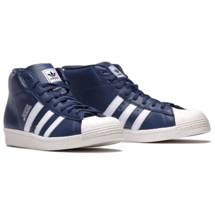 Adidas Originals Pro Model Vintage Comfortable Versatile Trendy Breathable Mid-Top Skate Shoes Unisex Sneakers Blue B35247
