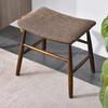 Tufted Makeup Stool Solid Wood - Scandinavian Vanity Chair with Pillow, Upholstered Bedroom Bench for Dressing Table & Entryway