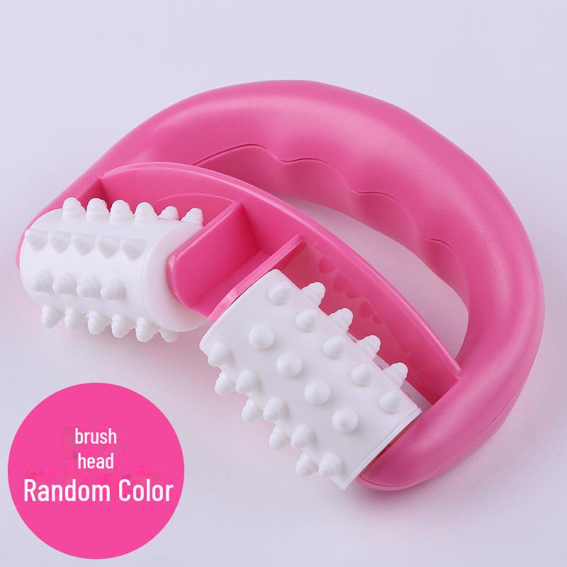 

Ручной пластиковый массажер с двумя колесами и круглой ручкой - модель T9142 dot wheel розы красного