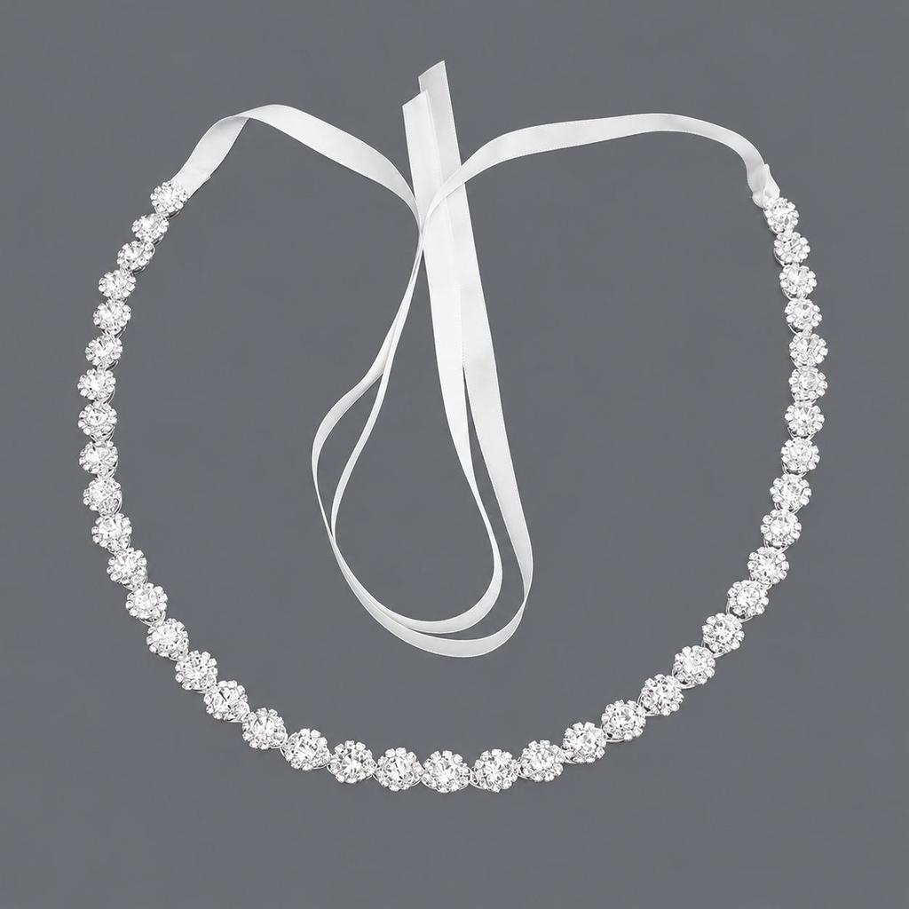 Elegant Silver Rhinestone Wedding Belt – Versatile High-End Dress Accessory for Fashion Shows and Performances