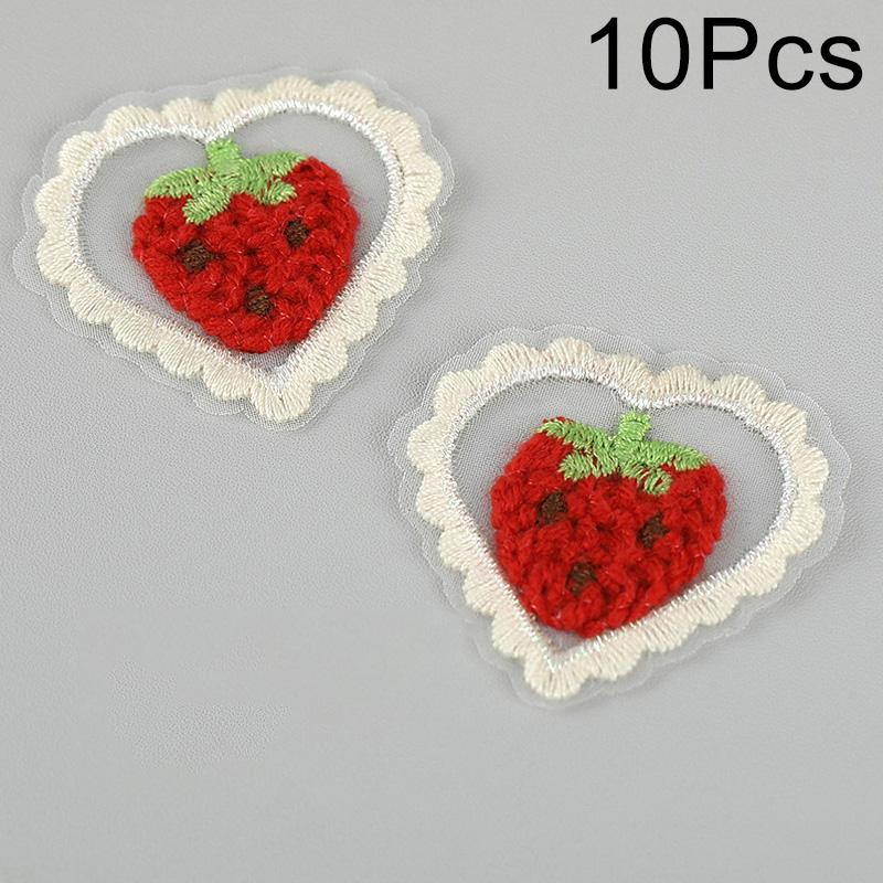 10pcs Embroidered Cute Flower Heart Patches Applique for Backpack Shoes Hats Scrapbooking Decoration DIY Sewing Accessories