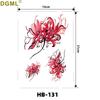 Geisha Skull Flower Tattoo Stickers: Halloween Arm & Face Ghost Designs