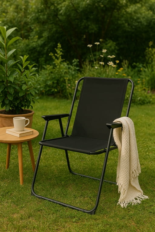 Camping chair 57x48x42cm Tourist folding black