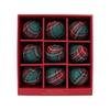 9 Pieces Christmas Ball Ornament, Checked Fabric Wrapped Baubles Holiday Tree Decoration Set for Wreath and Mantel Display