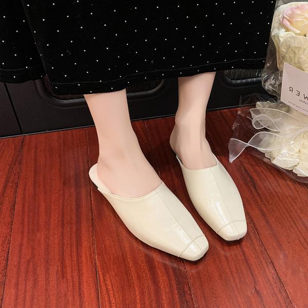 Fashion Female Shoes Slippers Women Summer Cover Toe Slides 2025 Soft Flat Retro Shoes Cover Toe Woman's Slippers Slides 2025 Flat Summe