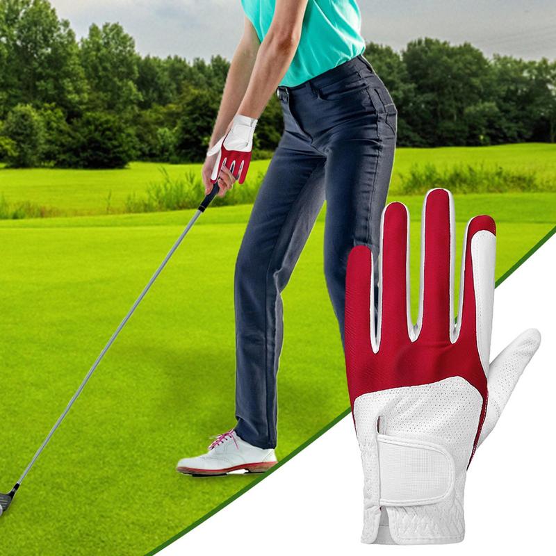 Men Golf Gloves Ergonomic Grip Golf Glove Adjustable All Weather Waterproof Trainer Golfer Equipment Aid For Friends Birthday rosso