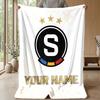 Custom Text Flannel Throw Blanket, Lightweight Cozy Bed Sofa BlanketSparta Prague