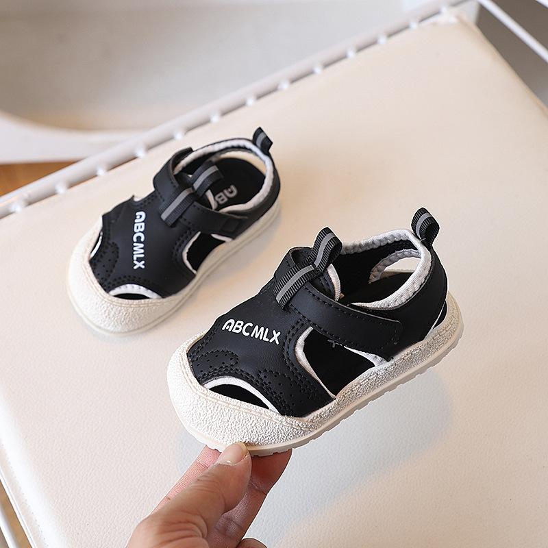Baby Anti Collision Closed Toe Sandals With Magic Tape
