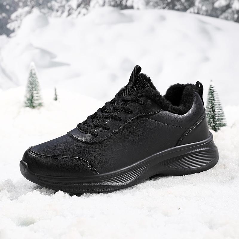 Autumn and winter new leather waterproof women's shoes casual sports shoes girls flat non-slip travel shoes large size running shoes