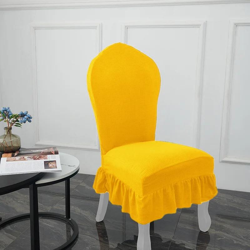 

Юбка Чехол для стула в европейском стиле Утолщенный чехол для обеденного стола и стула Эластичная юбка Защитный чехол для стула в отеле и ресторане 1 Piece Chair Cover