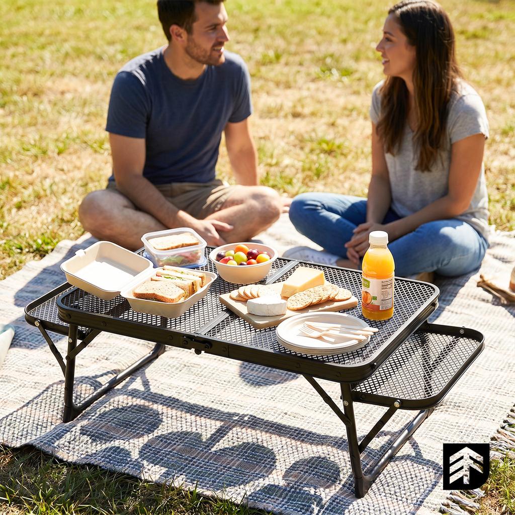 Epifit Flip 70 Folding Camping Table With Side Shelves