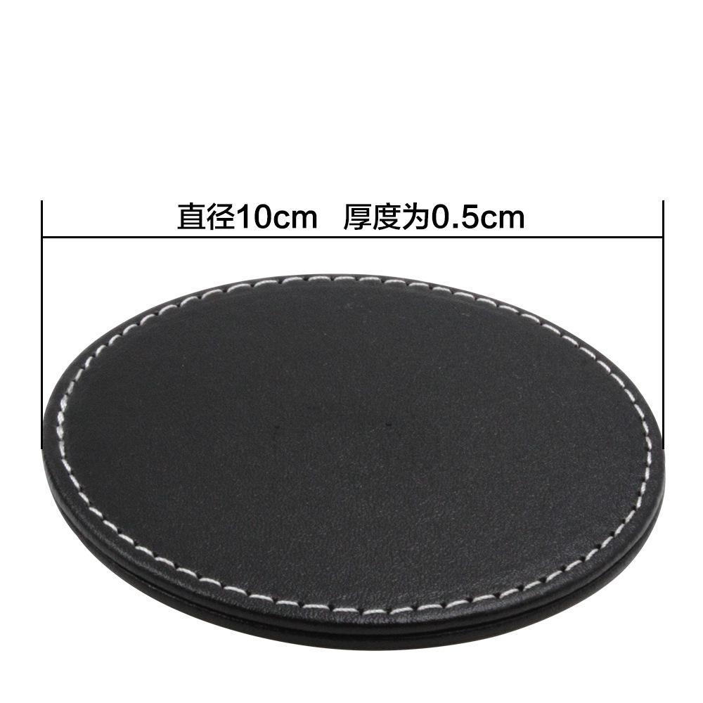 6pcs/set Leather Heat Insulation Coasters Tea Round Leather Tea Coffee Cup Pad Desk Decor