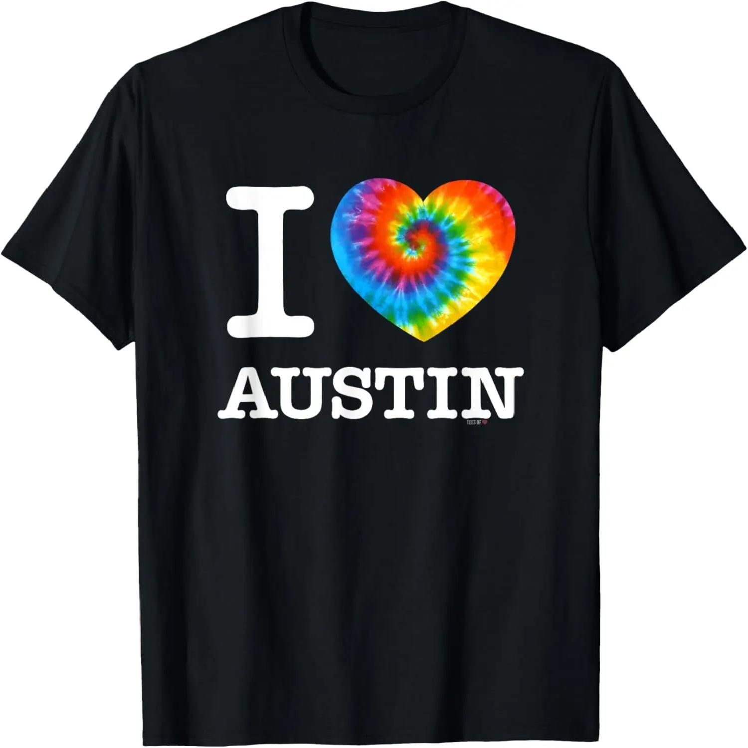 I Love Austin T-Shirt, Tie Dye Psychedelic Heart Tee Shirt T-Shirt XXXXXL разноцветный