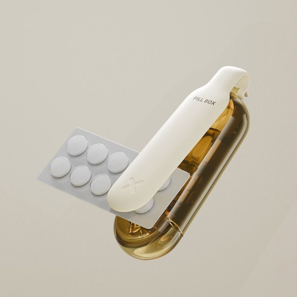 Mini-Pillen-Extraktor Kunststoff-Pillen-Spender Tabletten-Aufbewahrungsbox 4 Fächer Pillendose Tägliche Anwendung