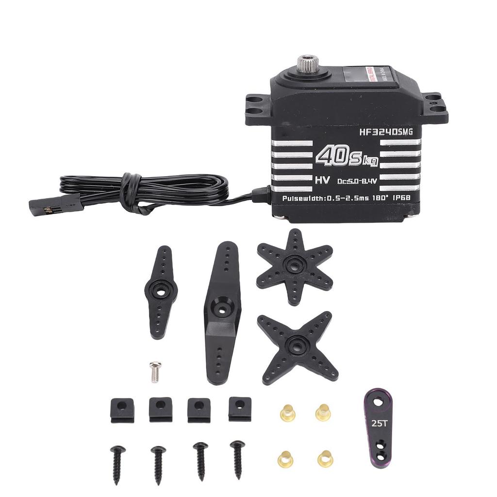 RC Digital Servo Motor IP68 Water Proof Metal Gear High Torsion with 25T Servo Horn for 1/12 1/10 1/