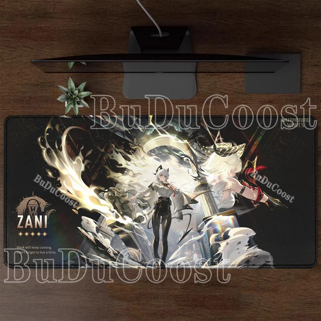 WuWa Zani Wuthering Waves Anime-Mädchen Mauspads Großes Gaming-Tastatur Anti-Rutsch Gummi Schreibtischmatte PC HD-Druck ESports XXL Teppich