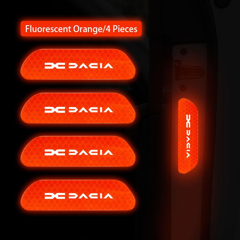 

4Pcs Car Accessories Door Sticker Safety Warning Reflective Sticker For Dacia Duster Logan Sandero Stepway Dokker Lodgy MCV