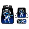 Astro Bot Cartoon Pattern Backpack Shoulder Bag Pencil Case Three Set Piece
