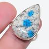 K2 Blue Azurite Gemstone 925 Sterling Silver Jewelry Ring Size Adjustable KJ-1381