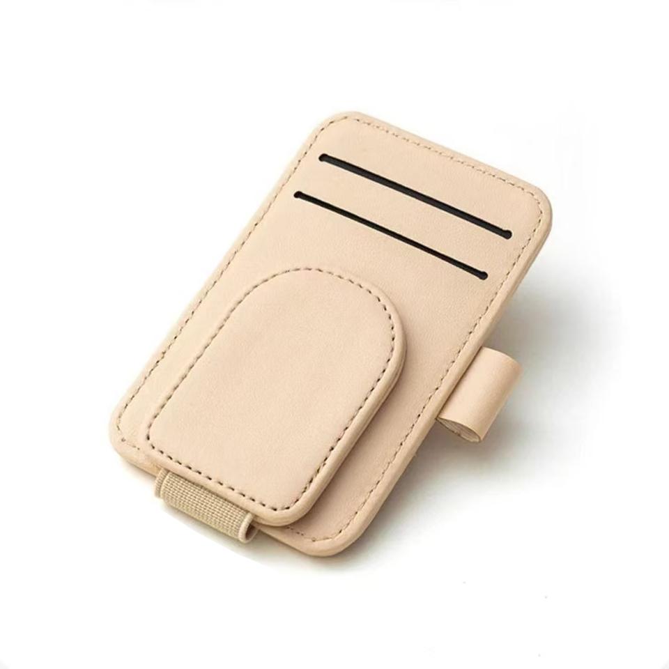 

Car Sunglasses Holder Sun Visor Glasses Clip Multifunction Leather Eyeglasses Hanger Portable Ticket Card Clip Car Accessories