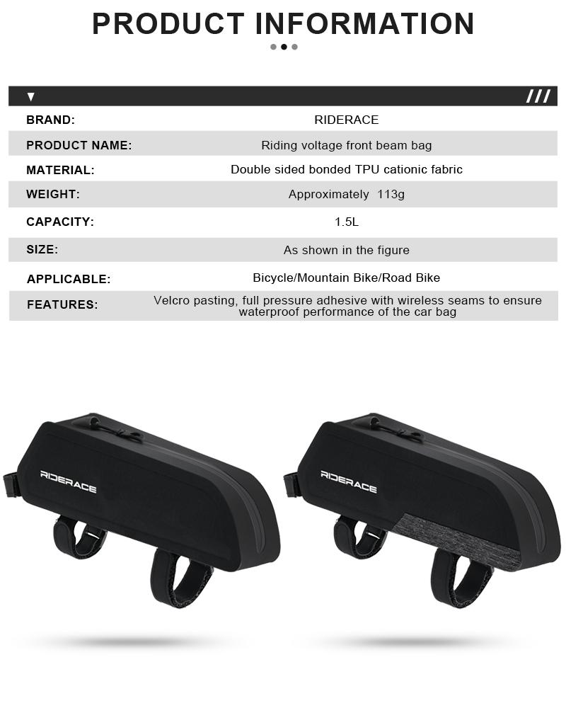 Bicycle Top Front Tube Frame Bag Large Capacity Waterproof Portable MTB Road Bike Handlebar Bag Pannier Cycling Accessories