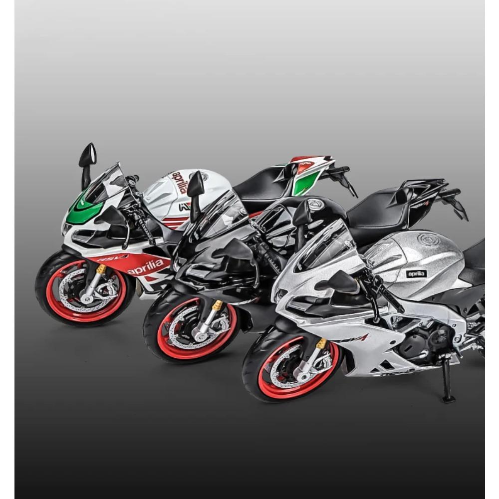 1/12 Aprilia RSV4 RR1000 Rennmotorräder Legierung Motorradmodell Stoßdämpfer Sammlerstück Spielzeugauto Kindergeschenk