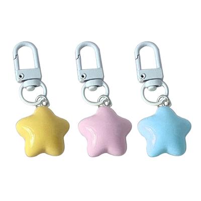 Pendentif de téléphone en acrylique Étoile à cinq branches potelée couleur Y2k Fille Cœur Boucle de téléphone Porte-clés de niche Breloque de perles faites à la main