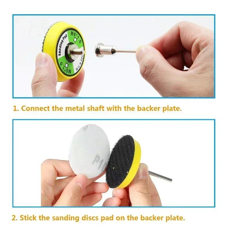 50-100pcs Set 2 Inch Sanding Discs Pad Kit for Drill Grinder Rotary Tools with Backer Plate Includes 60-2000 Grit Sandpapers