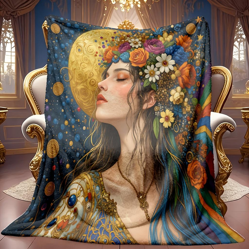 One Comfortable Dreamy Floral Pattern Blanket Soft High-Definition Digital Print Cooling Blanket All-Season Family and Friends Gift Perfect Gift Soft