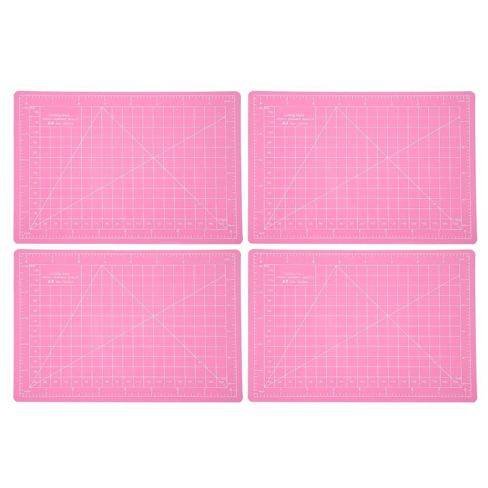 4 szt. Mata do cięcia A5 Różowa PVC Model Podkładka do cięcia Rękodzieło Papier Rzeźbienie Grawerowanie Skala