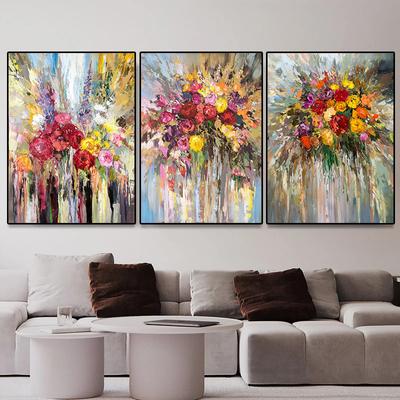 Pósteres e impresiones de flores coloridas, pintura en lienzo abstracto, pared de plantas nórdicas, imágenes artísticas para sala de estar, decoración moderna del hogar