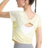 RUNA PULSE Women's Cool Feeling Short Sleeve Hollow Back Sports T-shirt - Breathable Yoga & Running Top for Summer.