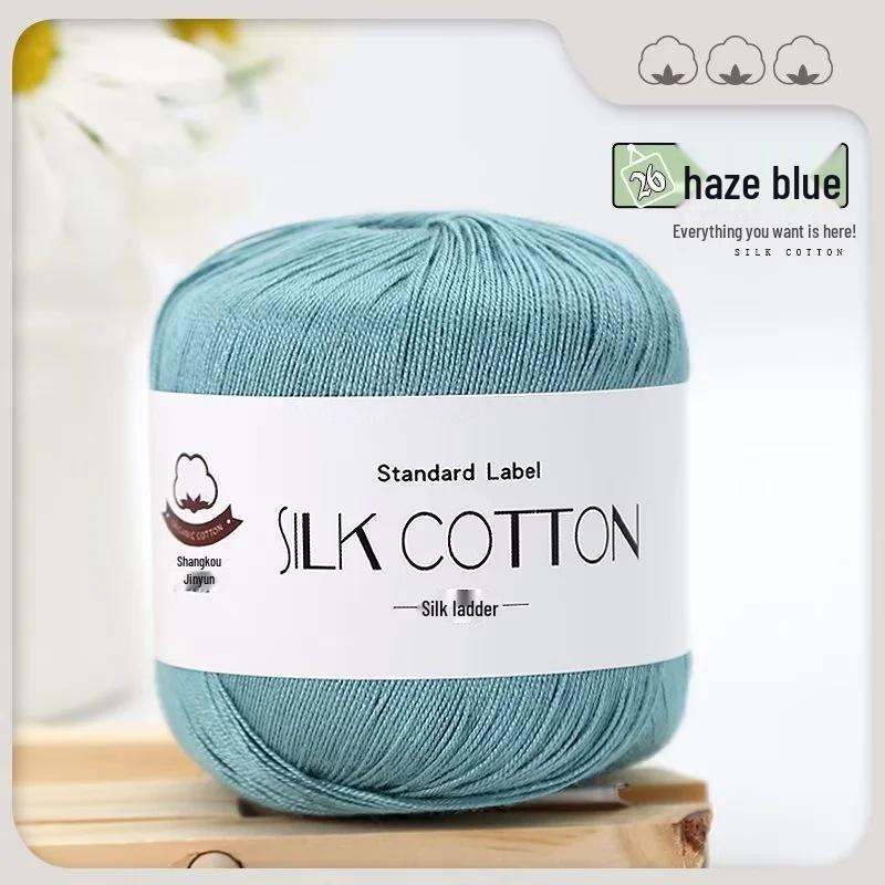 Spring/Summer No. 6 Lace DIY Knitting Silk Cotton Yarn - Skin-Friendly, Non-Pilling, Medium-Fine Crochet Pure Cotton