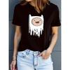 European Size Womens Graphic Print T Shirt Casual Short Sleeve Crew Neck Top Spring Summer Wear