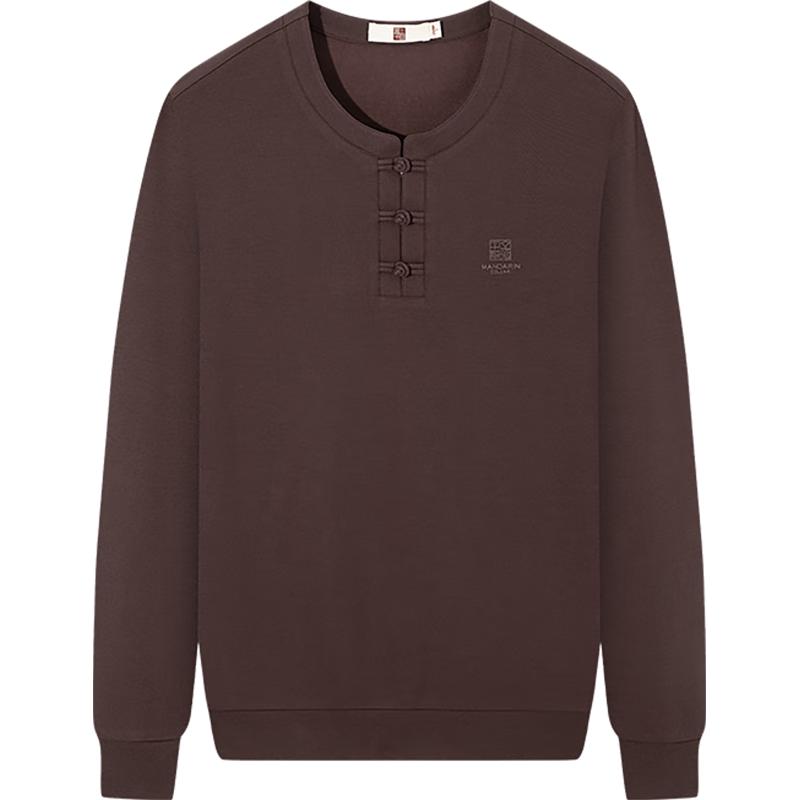 

Qipai Men s Chinese Style Casual Round Neck Long-Sleeve Sweatshirt S