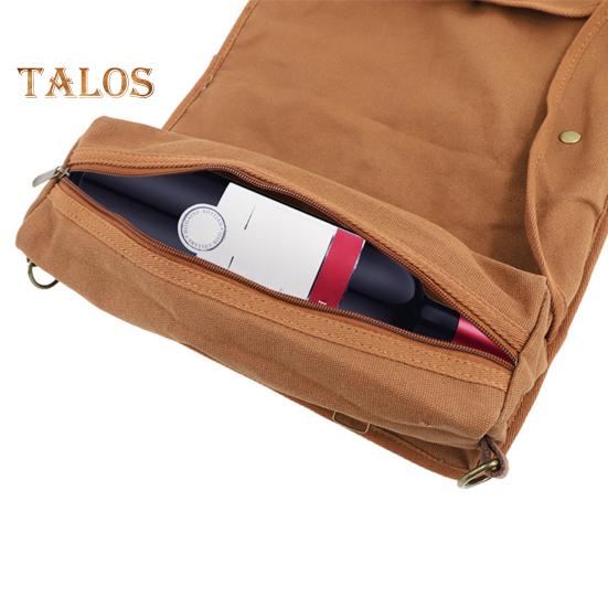 Portable Bartender Bag Travel Canvas Bar Kit Bag Large Capacity Multiple Compartments Bar Tools Carrying Bag