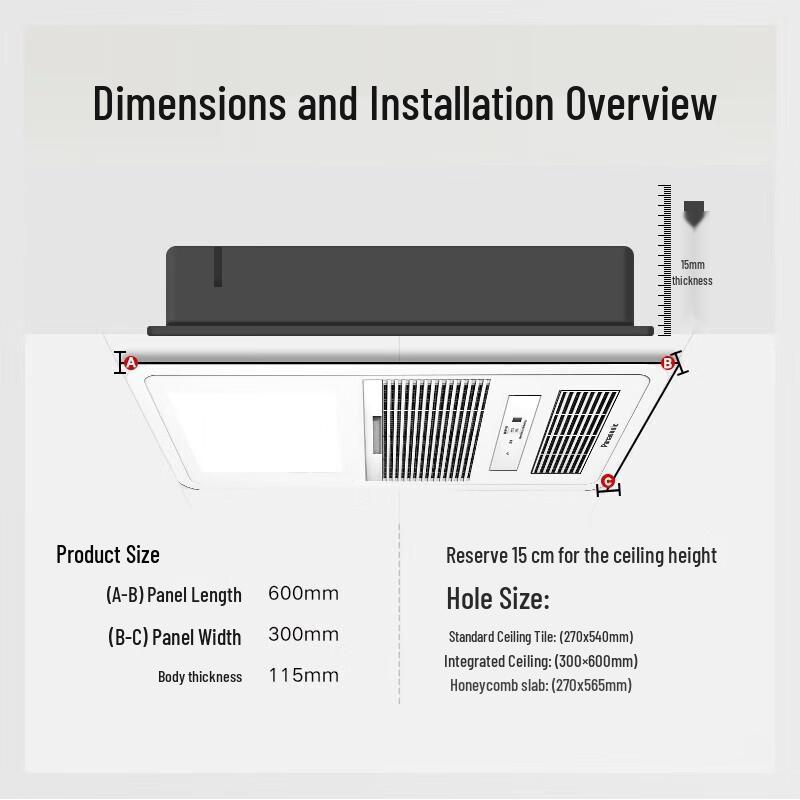 Panasonic Smart Integrated Ceiling Bathroom Heater & Fan with LED Light