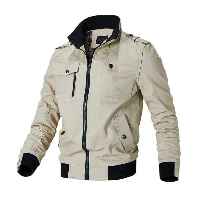 Bomber Jacket Men Casual Windbreaker Jacket Coat Men Spring Autumn Outwear Stand Slim Military Jacket Mens
