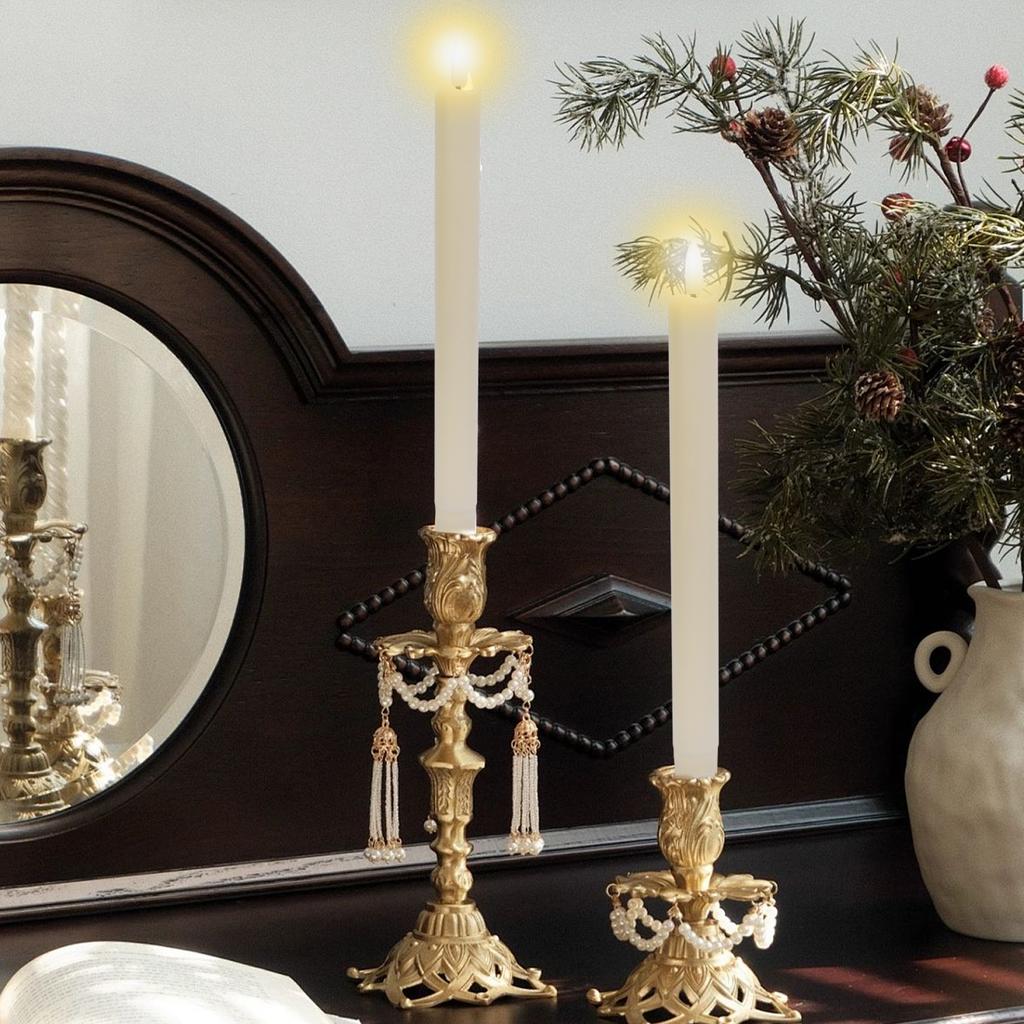1/24pcs LED Flameless Taper Candles Lights 3D Wick Battery Christmas Simulation Long Candles Window Electric Candles Lamps