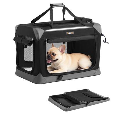 Feandrea Foldable Pet Carrier Crate PDC026BH01 Small Dog Portable Mesh Black
