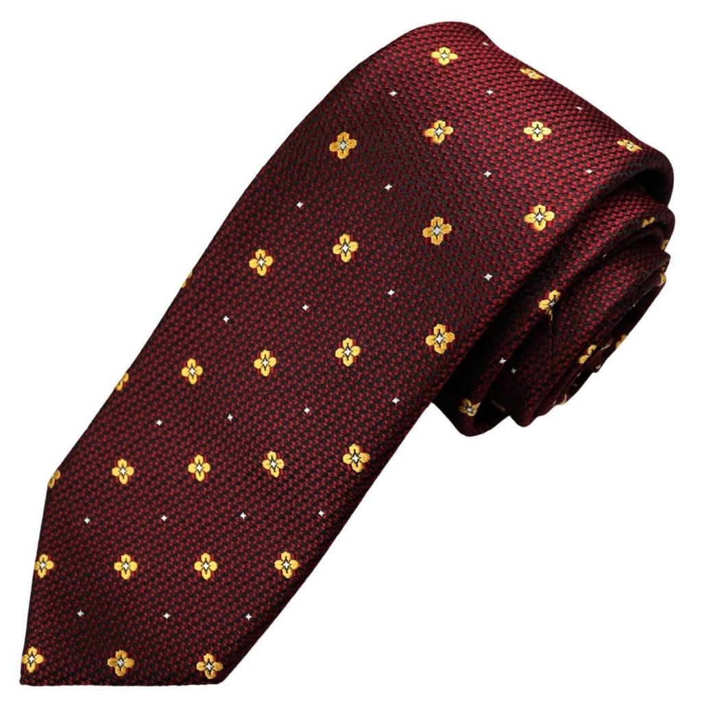 KOSHINO Small Wine Red [Michiko London] Necktie, Pattern, 100% Silk, MKJ-039