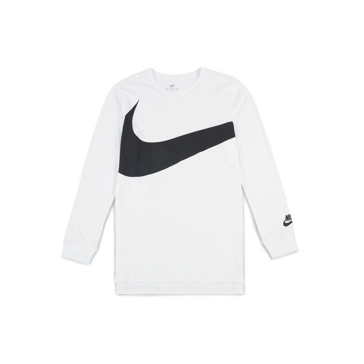 

Мужская спортивная футболка с длинным рукавом и большим логотипом Nike, белые 875715-100 XL