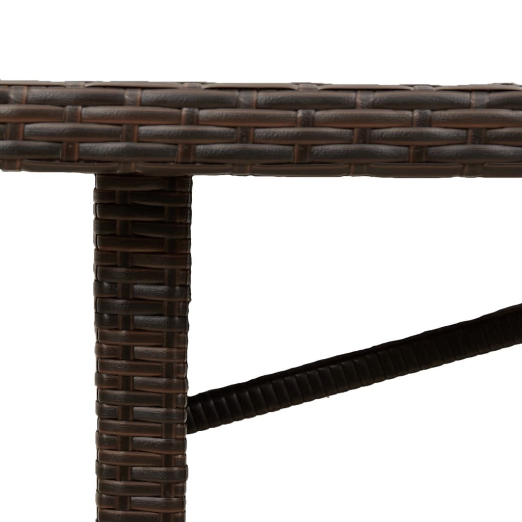 Vidaxl Stół Ogrodowy Ze Szklanym Blatem, Brąz, 240X90X75Cm, Polirattan