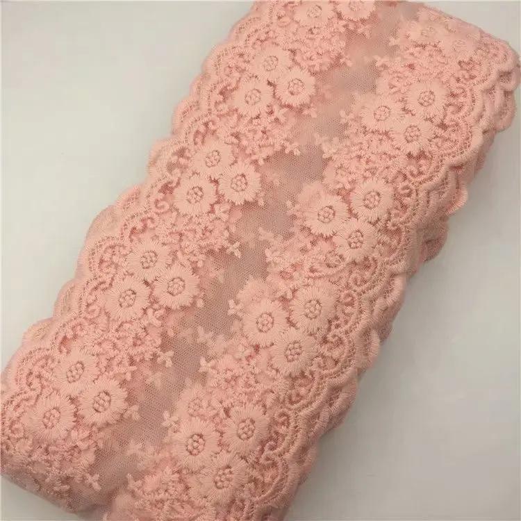 1Meter Cotton Floral Embroidered Mesh Patchwork Lace DIY Apparel Sewing Fabric 12cm Width DIY Garment Curtain Accessories Ribbon