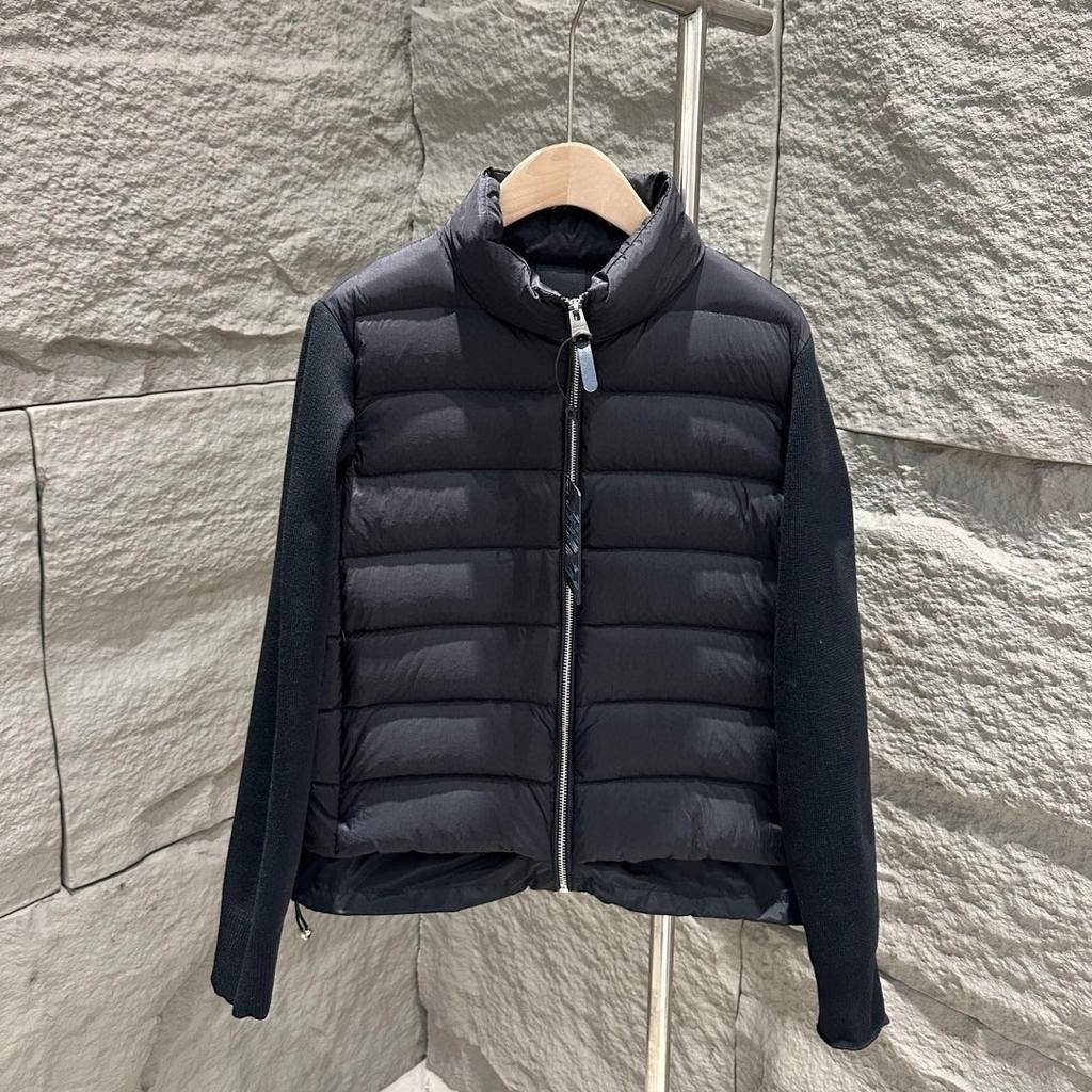MK autumn and winter new knitted splicing women's down jacket stand-up collar waist slim-fitting simple warm small coat